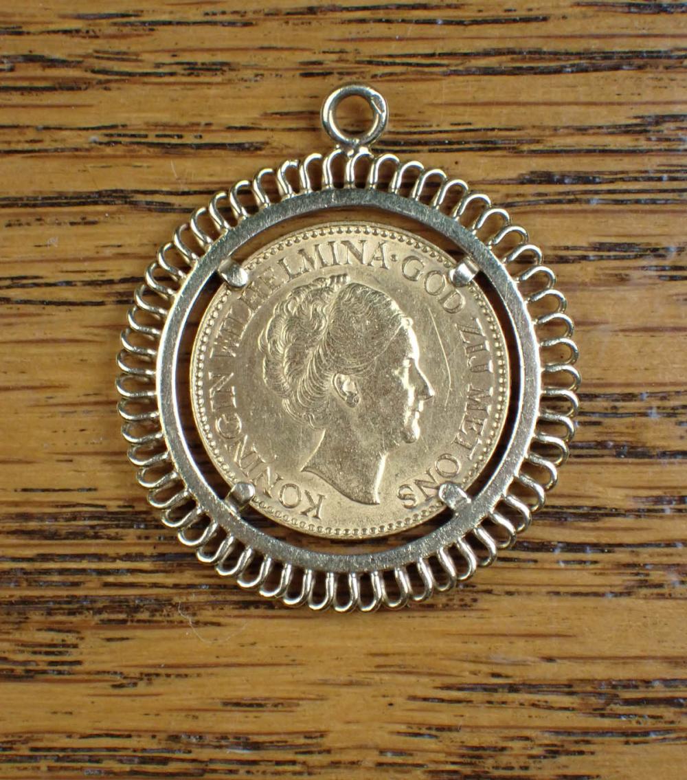 NETHERLANDS GOLD COIN PENDANTNETHERLANDS 340a6d