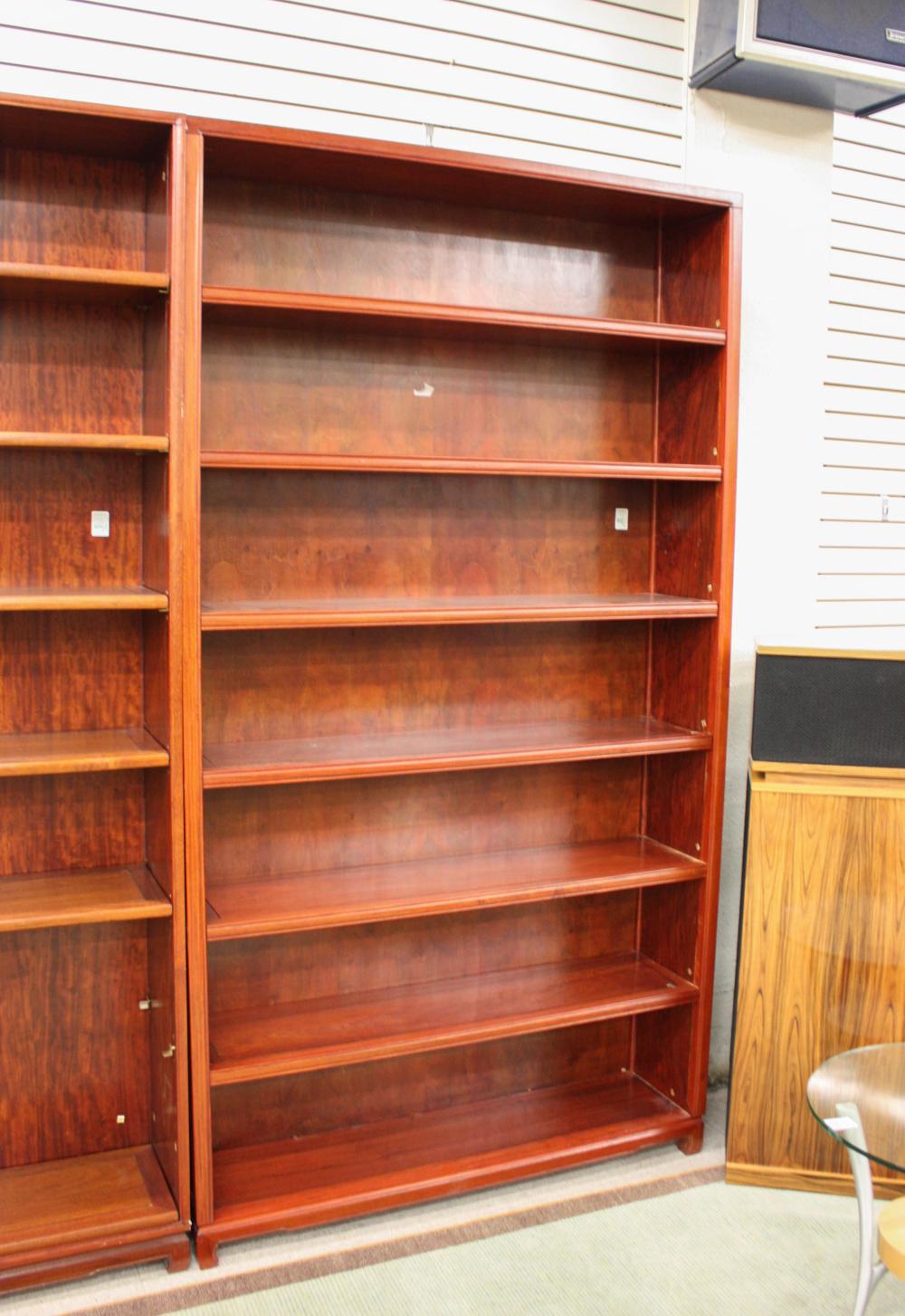 TALL CHINESE OPEN SHELF TEAK BOOKCASETALL 340a7e