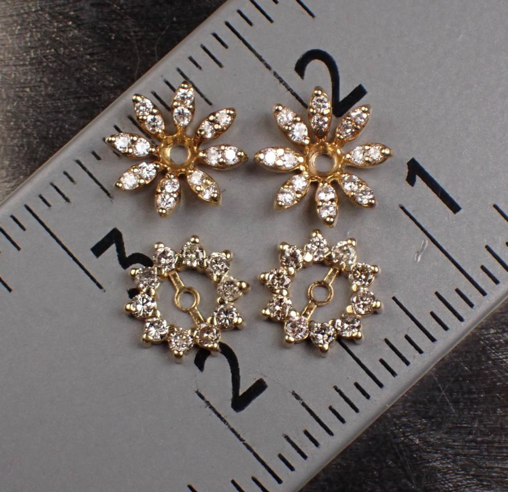 TWO PAIRS OF DIAMOND EARRING ENHANCERSTWO 340a78