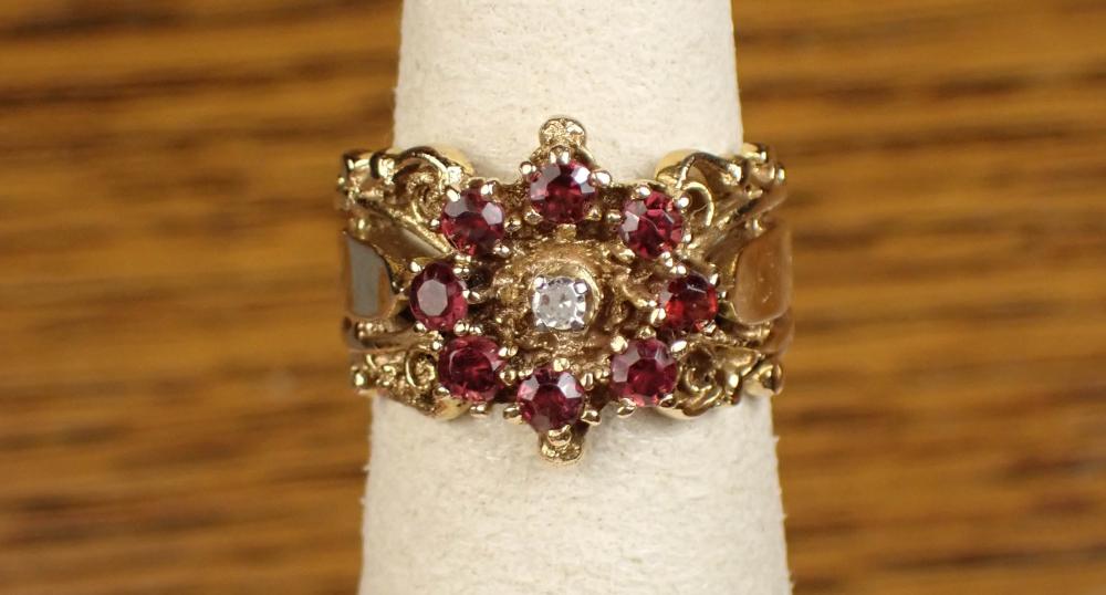 GARNET DIAMOND AND FOURTEEN KARAT 340a93