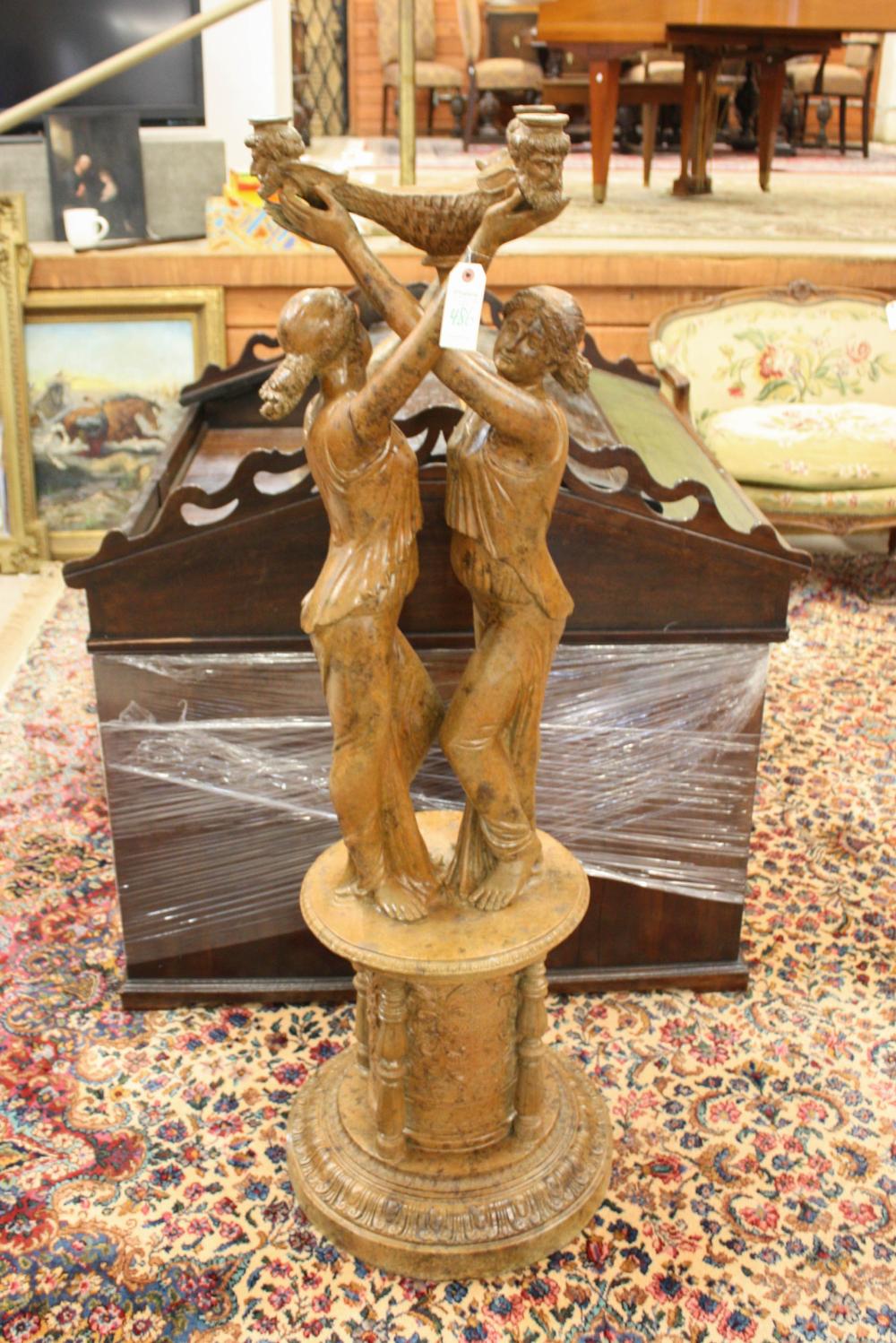 LARGE FIGURAL PATINATED BRONZE