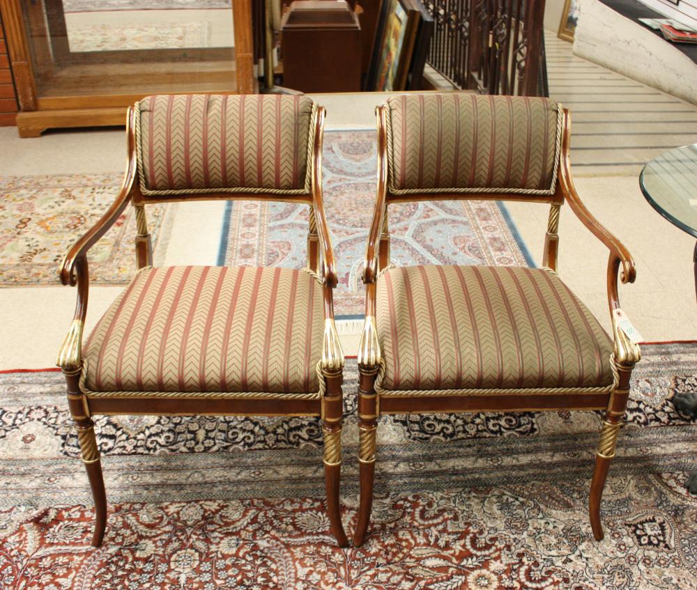 A PAIR OF REGENCY STYLE ARMCHAIRSA