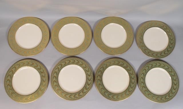 SET OF 8 LENOX GILT ENAMEL DINNER