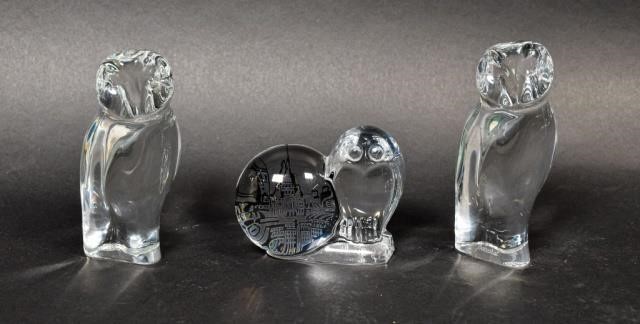 GROUPING OF BACCARAT CRYSTAL OWLSGrouping 340b0c