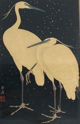 IDE GAKUSUI TWO HERONS IN THE SNOW 340b29