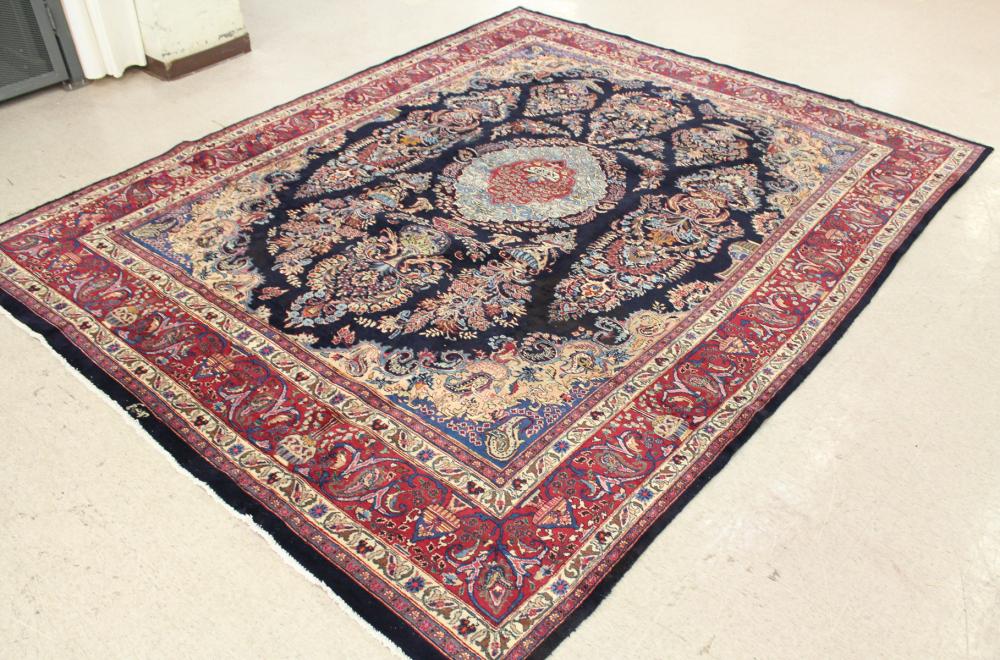 SIGNED HAND KNOTTED PERSIAN CARPETSIGNED 340b2c