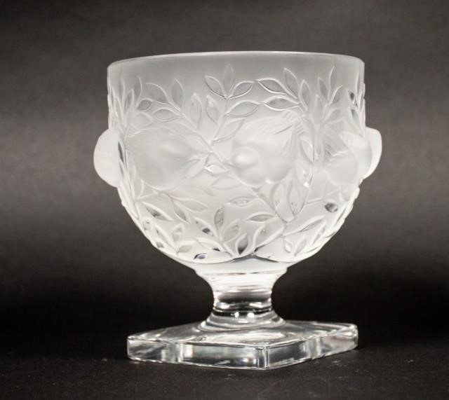 LALIQUE CRYSTAL ELIZABETH COMPOTE 340b87