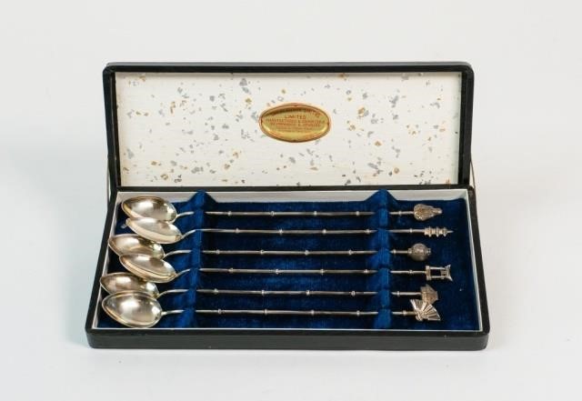 6 JAPANESE STERLING ICED TEA SPOONS6