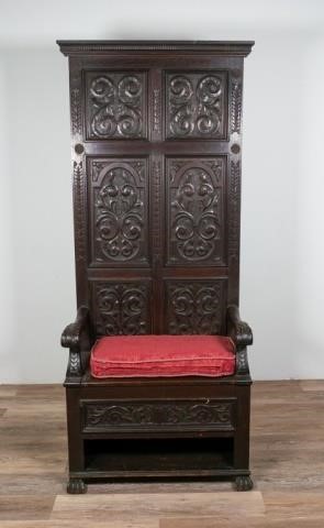 JACOBEAN STYLE HALL SEAT WITH CHEST 340bdd