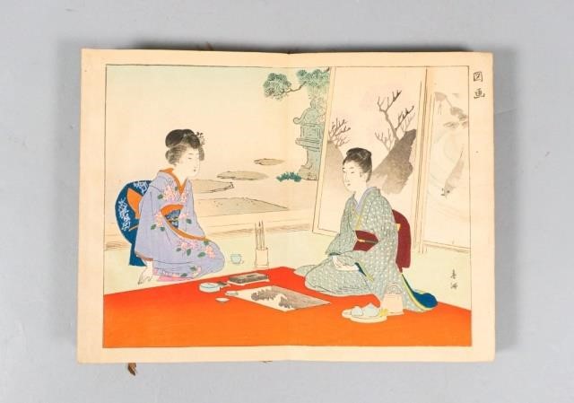 JAPANESE ORIHON WOOD BLOCK PRINT 340be4