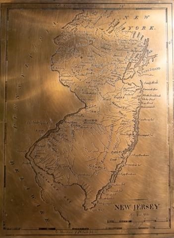 MAP OF NEW JERSEY ENGRAVING ON