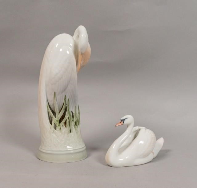 TWO ROYAL COPENHAGEN PORCELAIN BIRD