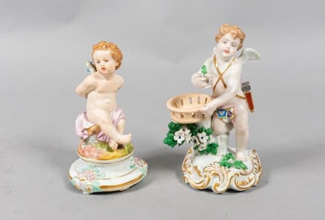 2 PORCELAIN CUPIDSMeissen porcelain 340c4b