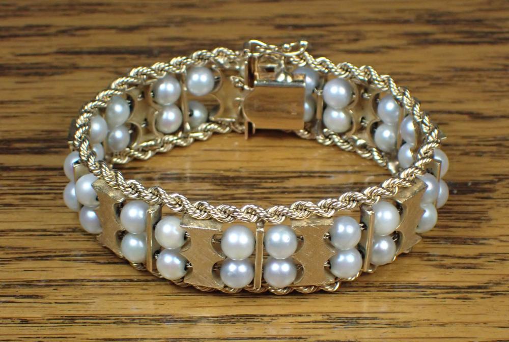PEARL AND GOLD STRAP BRACELETPEARL 340c73