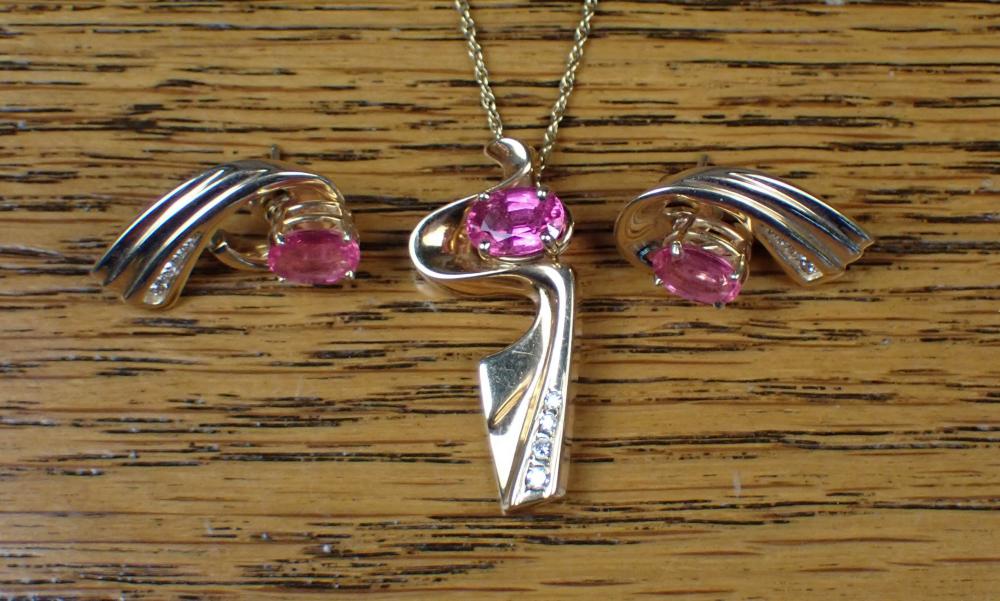 PINK TOURMALINE AND DIAMOND NECKLACE 340cfc