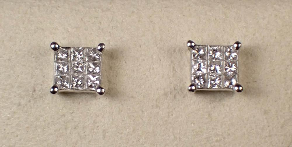 PAIR OF DIAMOND AND EIGHTEEN KARAT