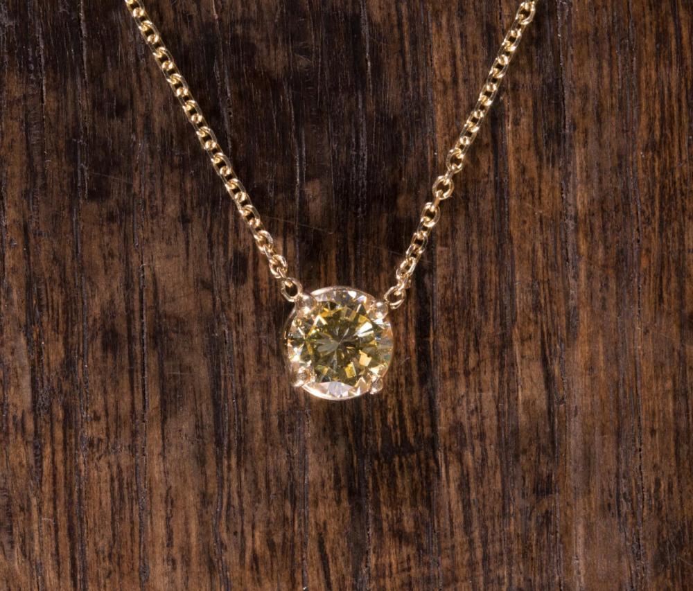 ESTATE FANCY YELLOW DIAMOND NECKLACEESTATE 340cf6