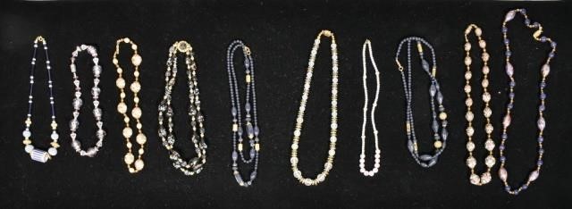 COLLECTION OF 10 GLASS BEAD NECKLACES10 340d55