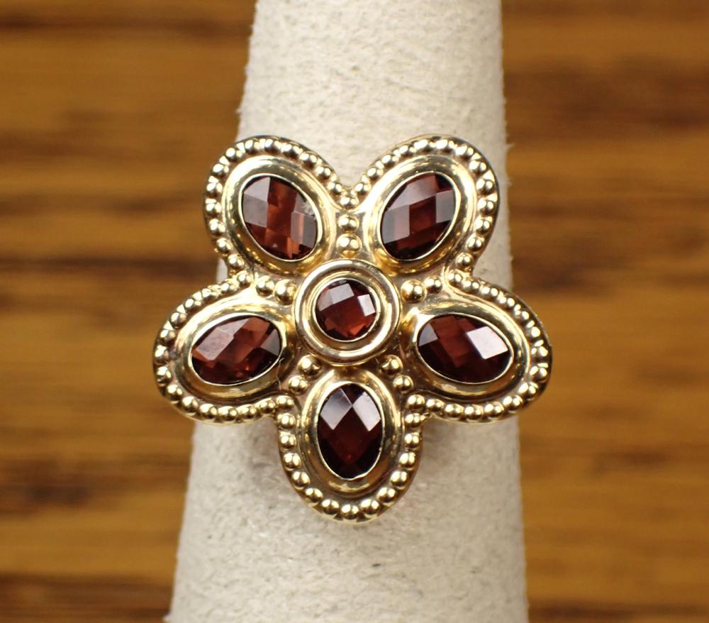 GARNET AND FOURTEEN KARAT GOLD