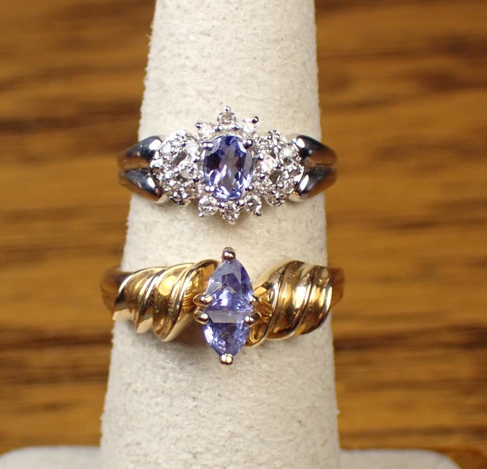 TWO TANZANITE AND FOURTEEN KARAT 340d7c