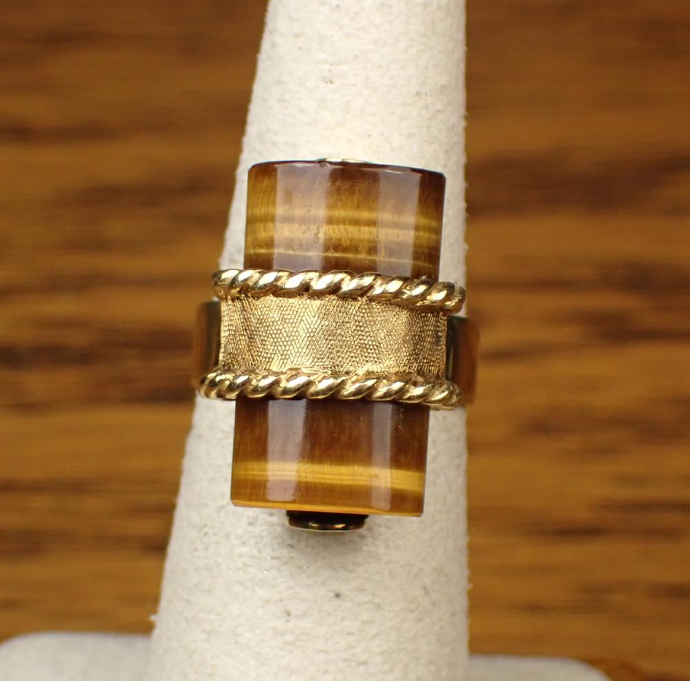 TIGER'S EYE AND FOURTEEN KARAT