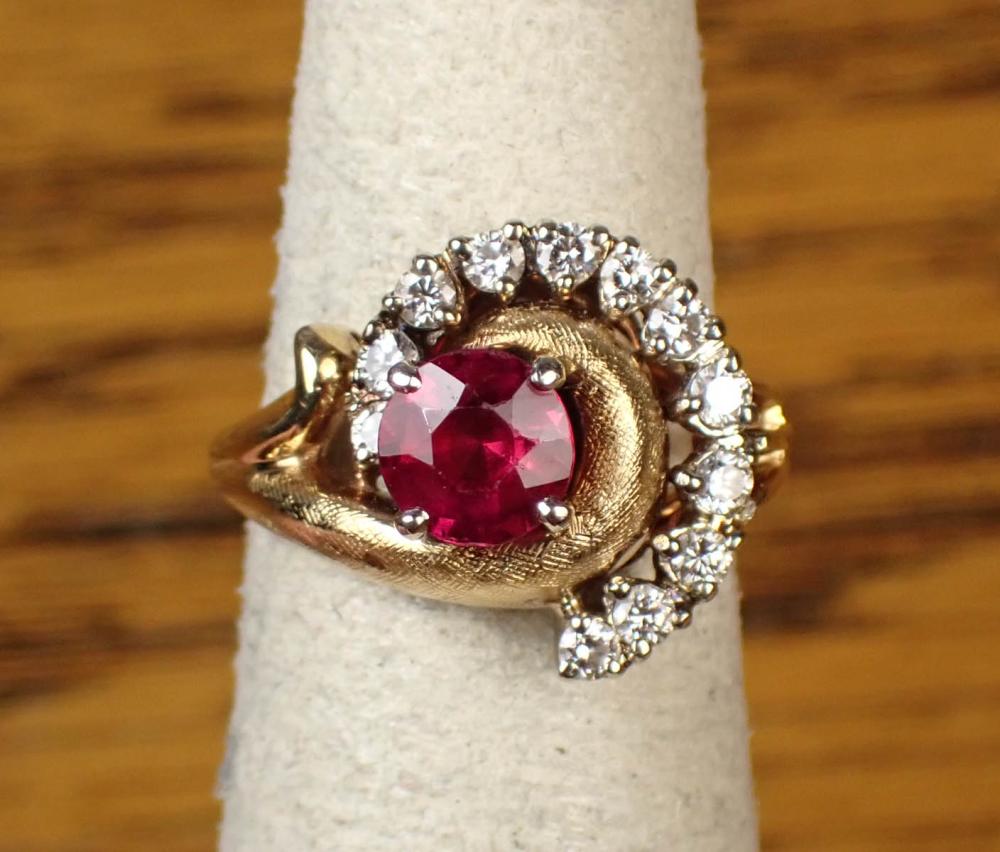 SYNTHETIC RUBY AND FOURTEEN KARAT 340d94