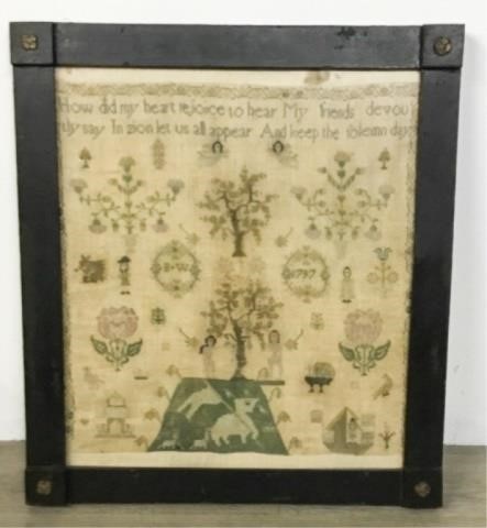 NEEDLEWORK SAMPLER DATED 1797Initialed 340dac