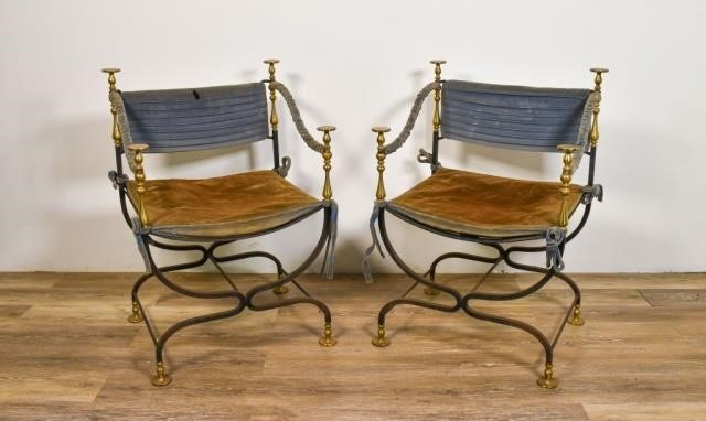 PAIR OF SPANISH SAVONAROLA CHAIRSPair 340dcc