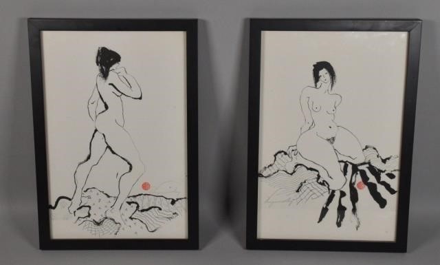 PAIR OF JAPANESE INK NUDE LINE 340df8