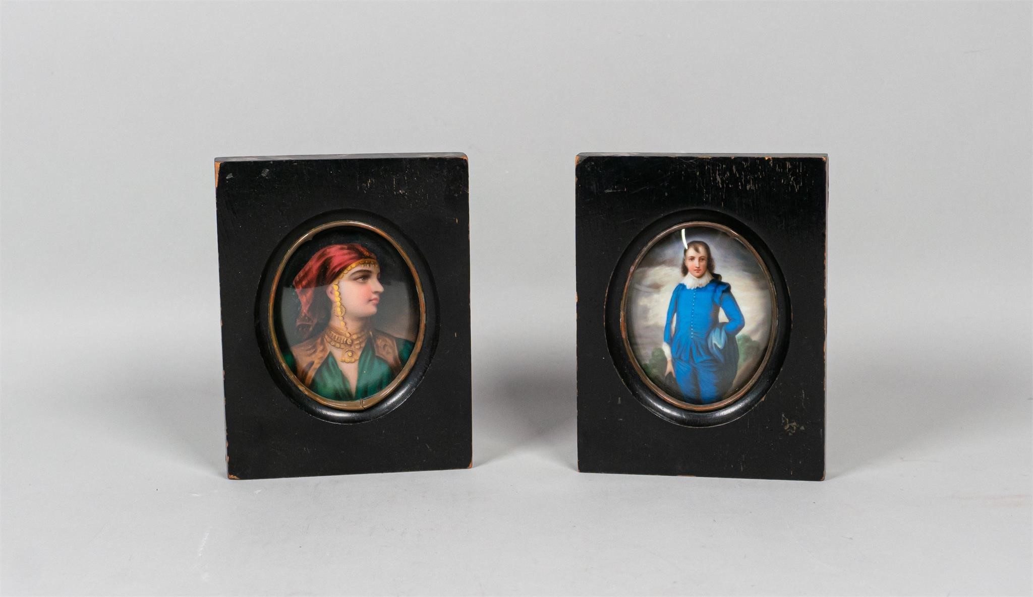 2 HAND PAINTED PORTRAIT MINIATURES 340e65