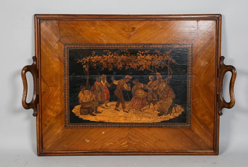 FIGURAL MARQUETRY INLAID TRAYFigural 340f99