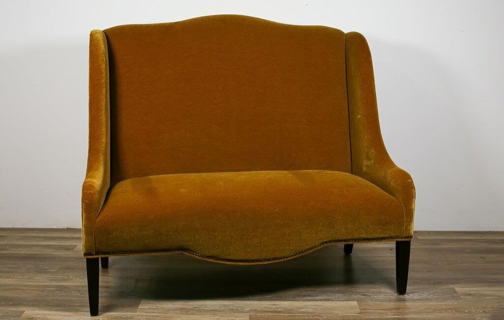 YELLOW UPHOLSTERED SETTEE BY LEE