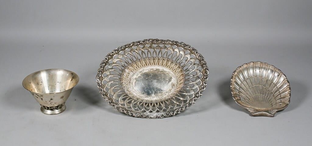 3 STERLING SILVER BOWLS AND DISH3 341032