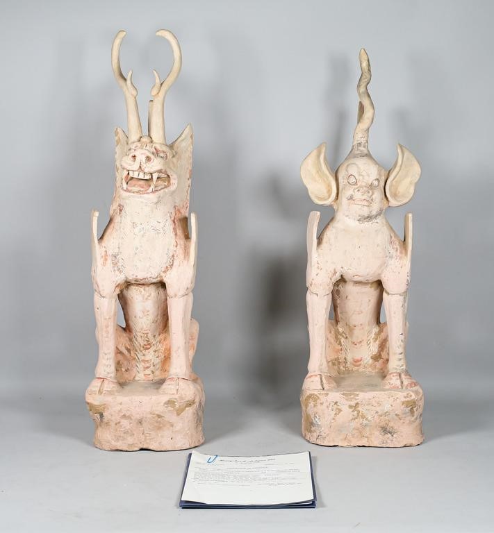 2 CHINESE POTTERY ZHENMUSHOU TOMB GUARDIANS2