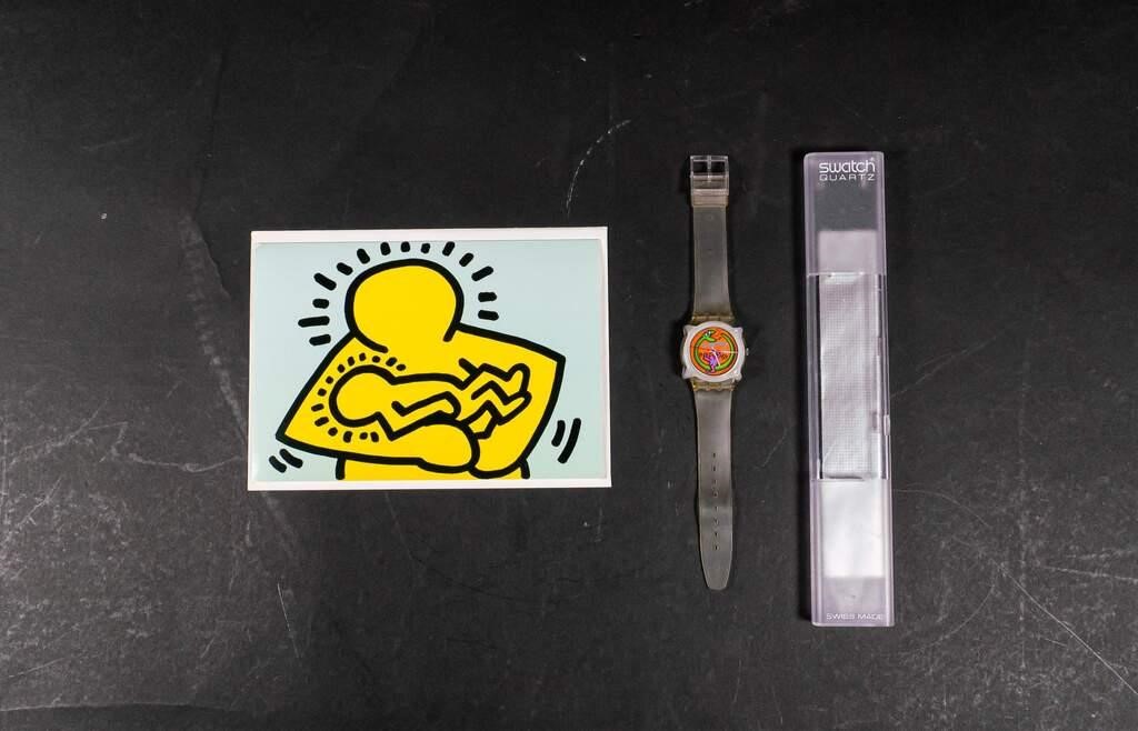 KEITH HARING SWATCH WATCH AND POSTCARDSwatch 34113d