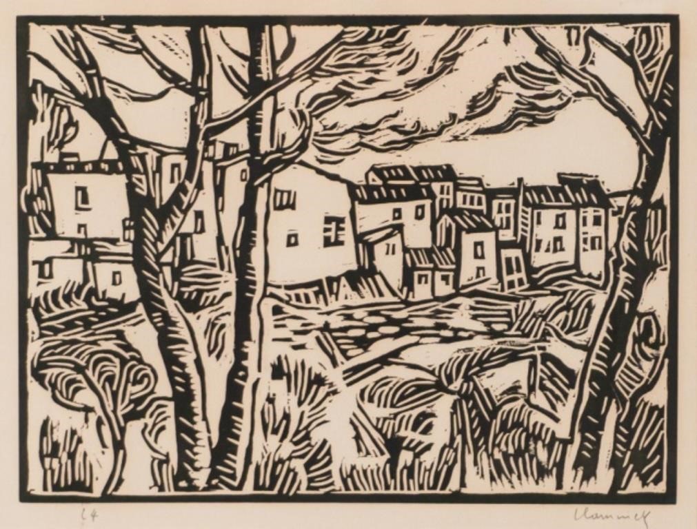 MAURICE DE VLAMNICK WOODCUT MAISONS 341138