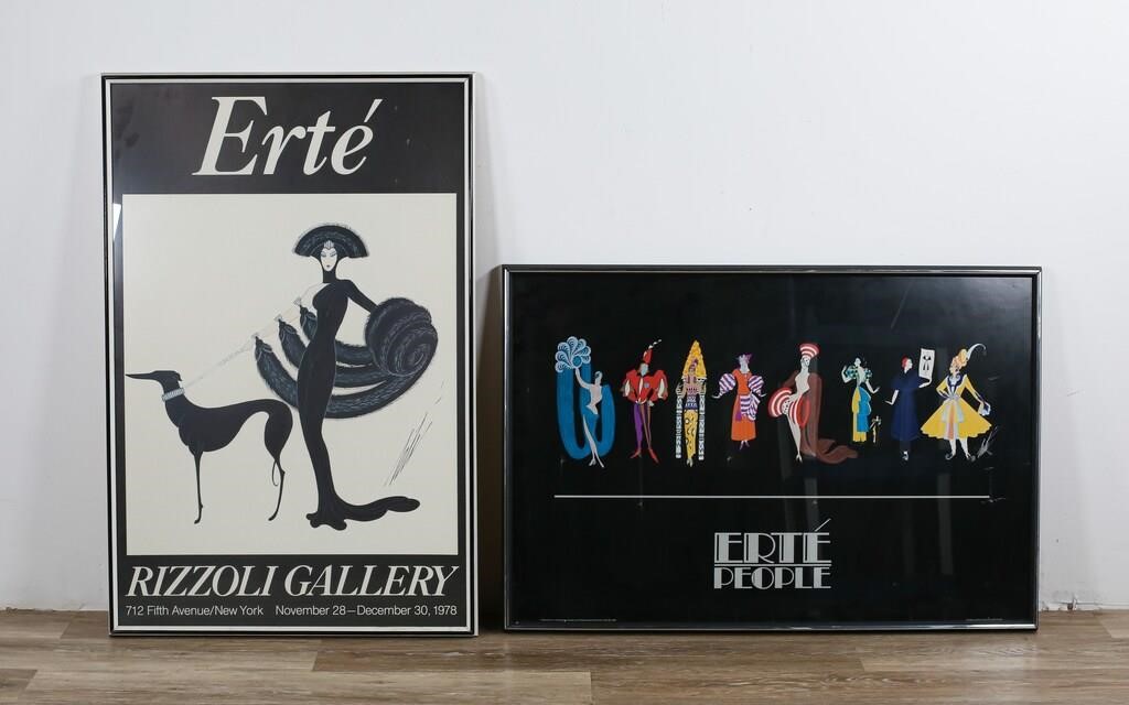 2 ERTE ART DECO FRAMED POSTERS2