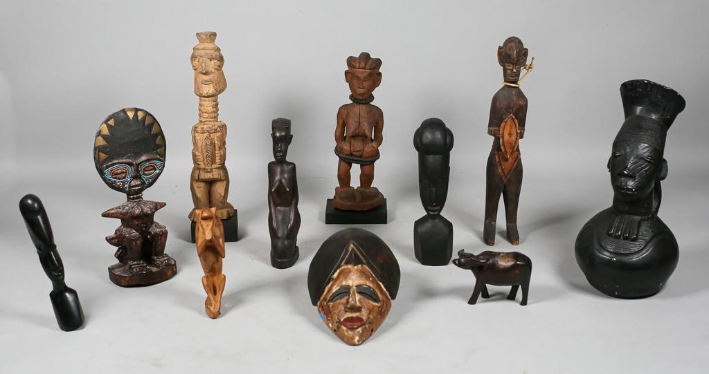 11 AFRICAN WOOD CARVED SCULPTURES11 3411d6