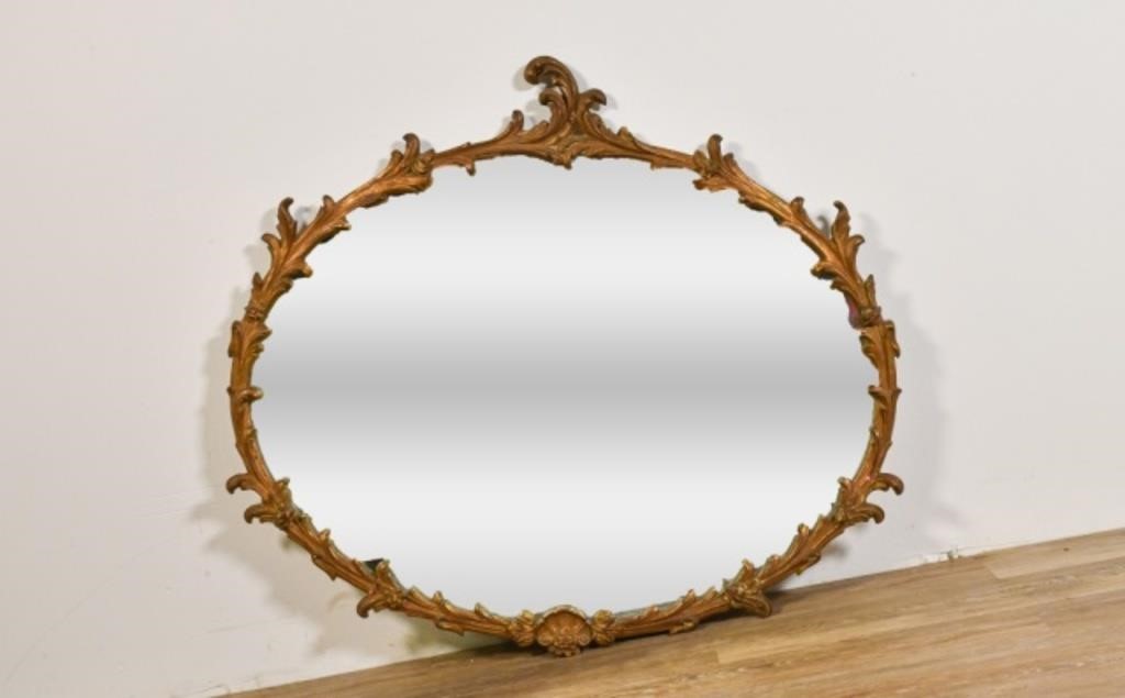 CARVED GILT OVAL MIRRORCarved gilt 3411fb