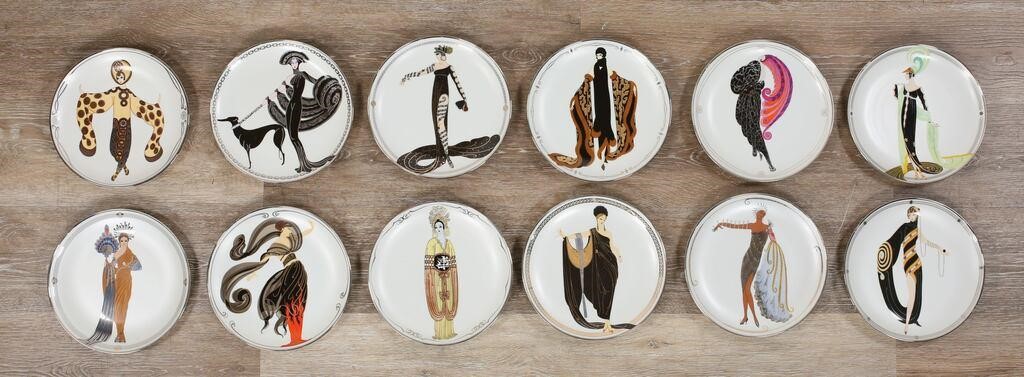 12 HOUSE OF ERTE PORCELAIN PLATES12 34120b