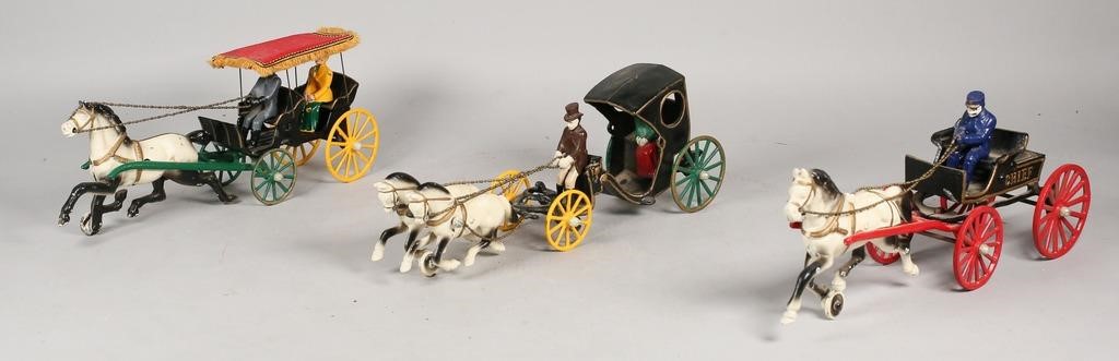 3 CAST IRON CARRIAGES TOYS, REPRODUCTIONS3