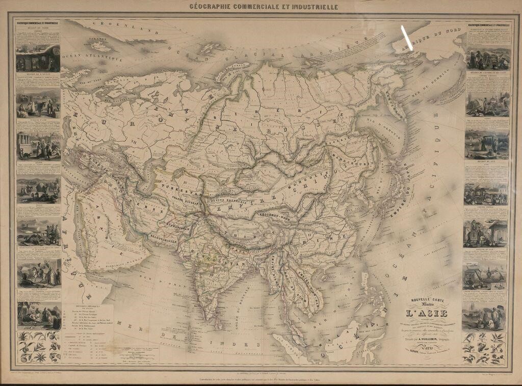 ALEXANDRE VUILLEMIN MAP OF ASIA  34122b