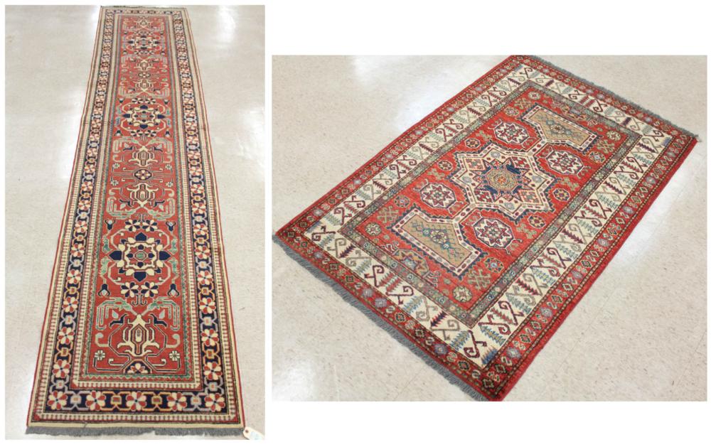 TWO HAND KNOTTED ORIENTAL AREA 34127a