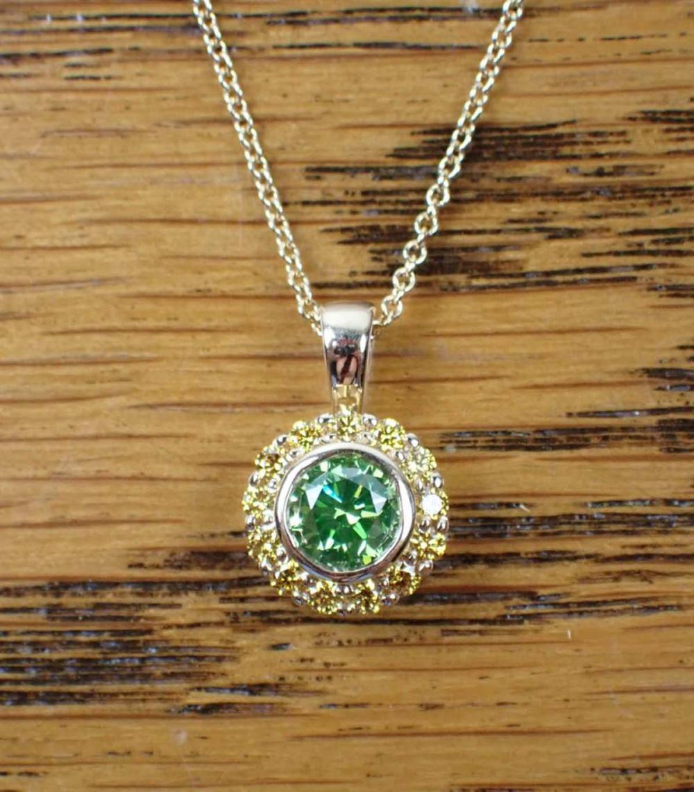 FANCY COLOR DIAMOND PENDANT NECKLACEFANCY 34128b