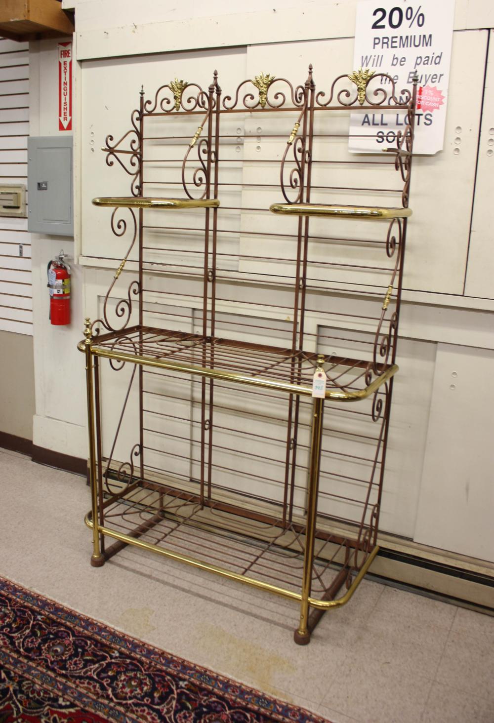 FRENCH BRASS AND IRON BAKER'S RACKFRENCH