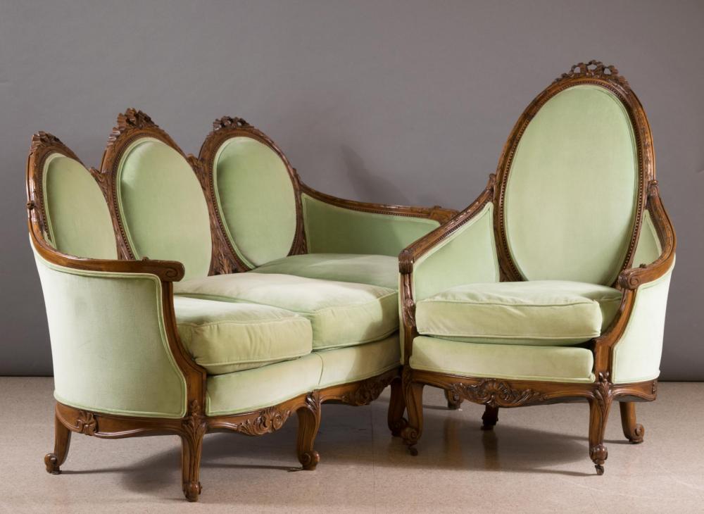 LOUIS XV-STYLE MEDALLION-BACK SOFA