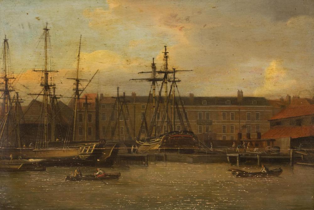 WAPPING HARBOR ENGLAND OIL ON 3412f5