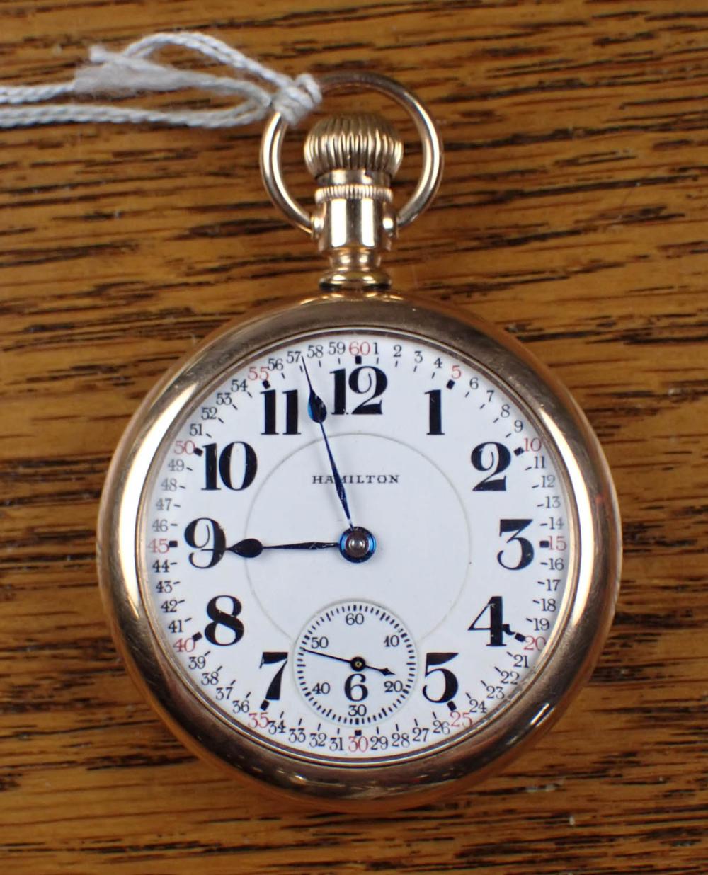 HAMILTON MODEL 1 OPEN FACE POCKET WATCHHAMILTON