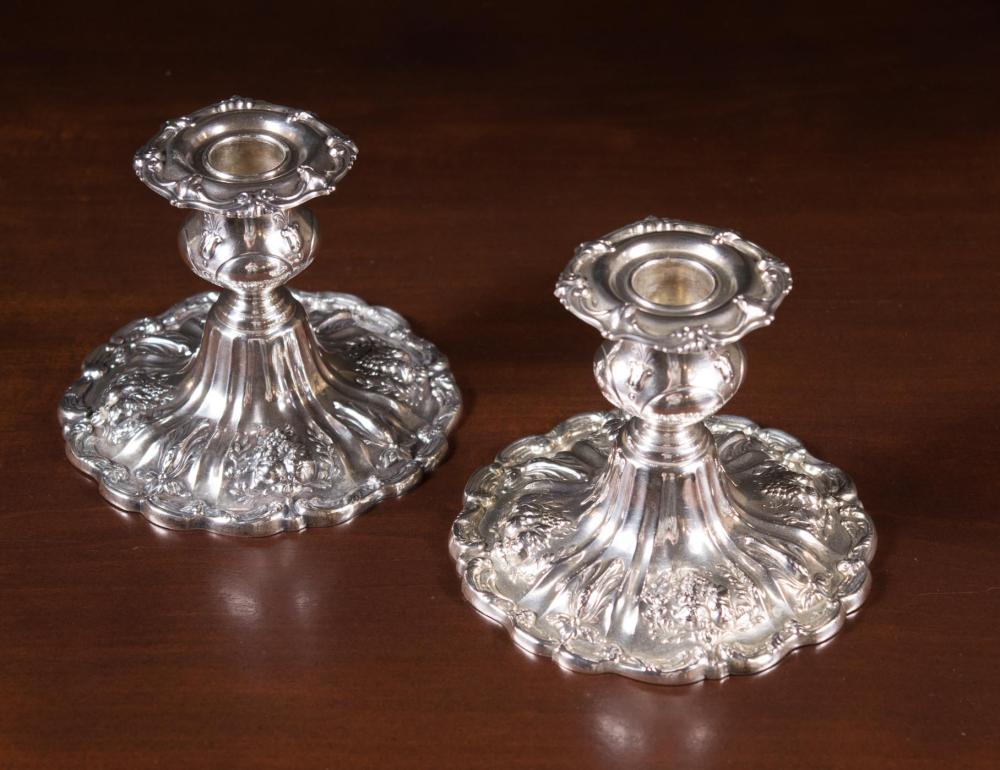 PAIR OF REED & BARTON SILVER CANDLESTICKSPAIR