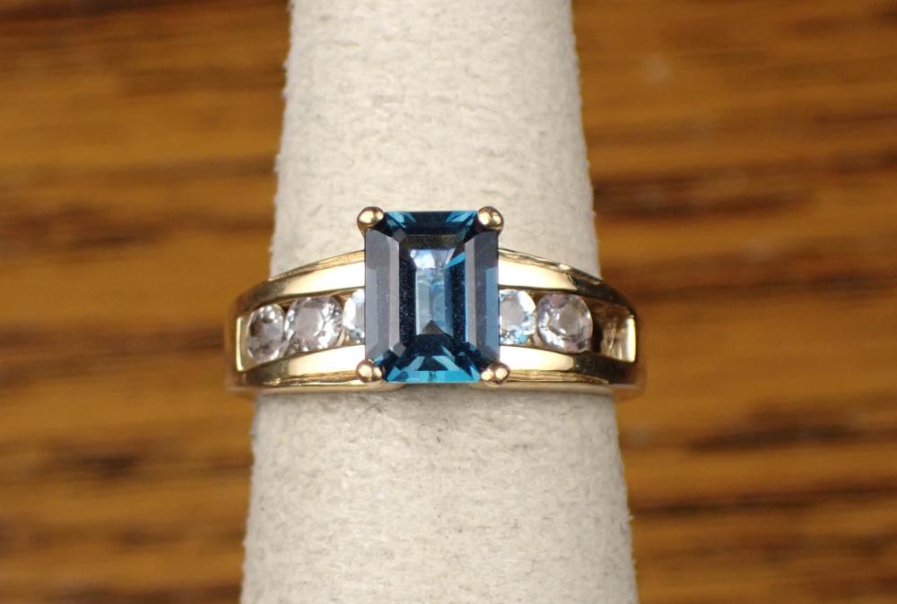 LONDON BLUE TOPAZ AND YELLOW GOLD